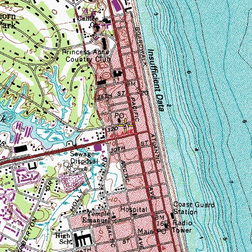 Topographic Map of Pacific Place Shopping Center, VA