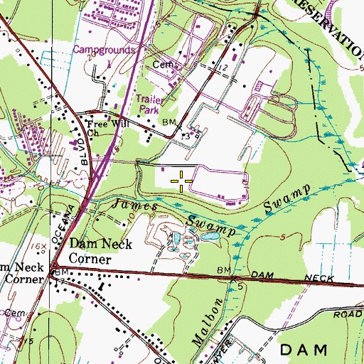Topographic Map of Redwing Park, VA