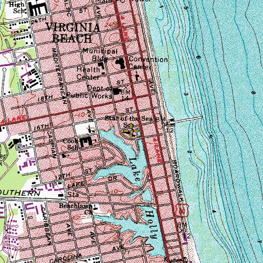 Topographic Map of Star of the Sea Catholic Church, VA