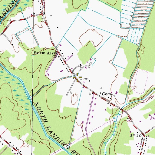 Topographic Map of Whitehart Cemetery, VA