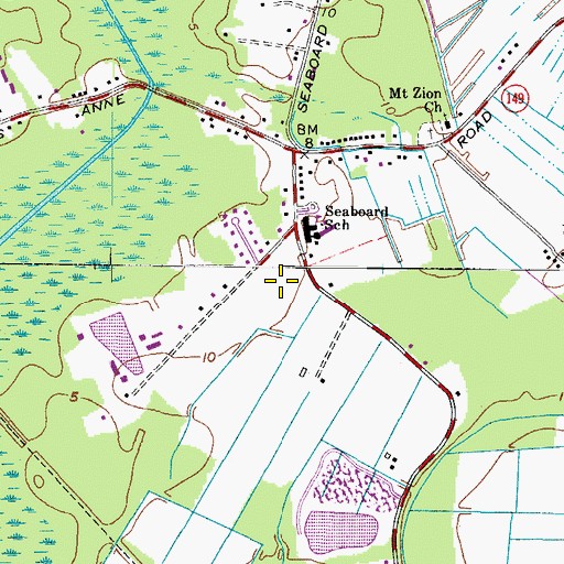 Topographic Map of Princess Anne Middle School, VA