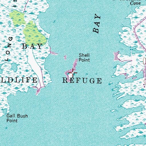 Topographic Map of Shell Island, VA