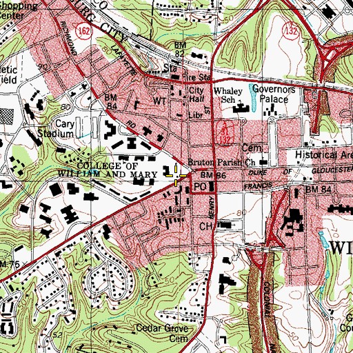Topographic Map of The Brafferton, VA