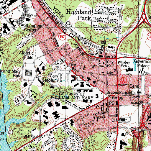 Topographic Map of Dawson Hall, VA