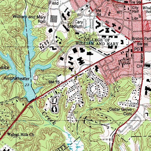 Topographic Map of First Church of Christ Scientist, VA