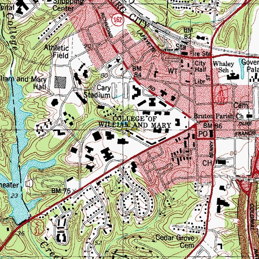 Topographic Map of Landrum Hall, VA
