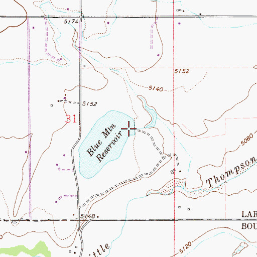 Topographic Map of Blue Mountain Reservoir, CO