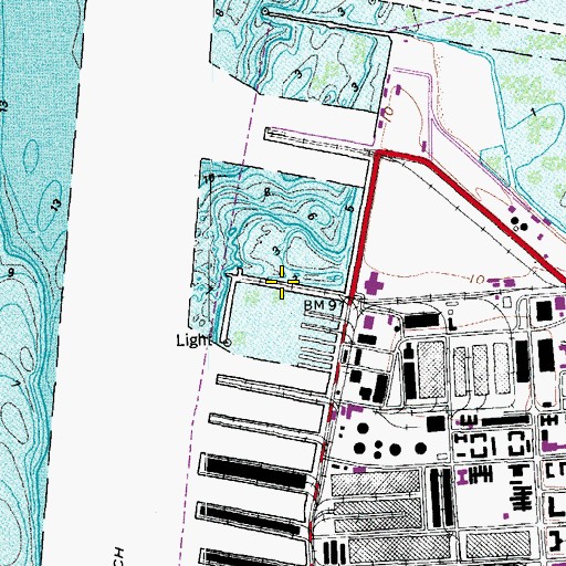 Topographic Map of Pier 10, VA