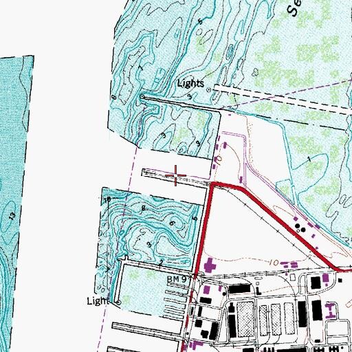 Topographic Map of Pier 12, VA