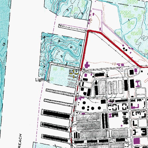 Topographic Map of Pier H, VA