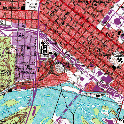 Topographic Map of Gambles Hill, VA