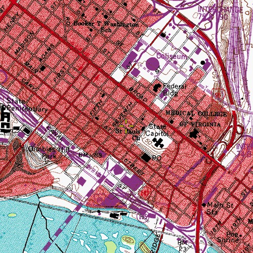 Topographic Map of United Presbyterian Church (historical), VA