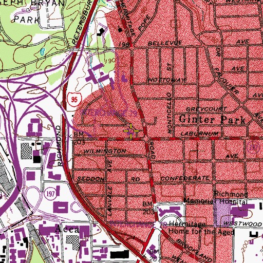 Topographic Map of Hermitage Road Church of Christ, VA