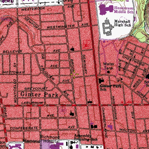 Topographic Map of Kingdom Hall of Jehovahs Witnesses, VA