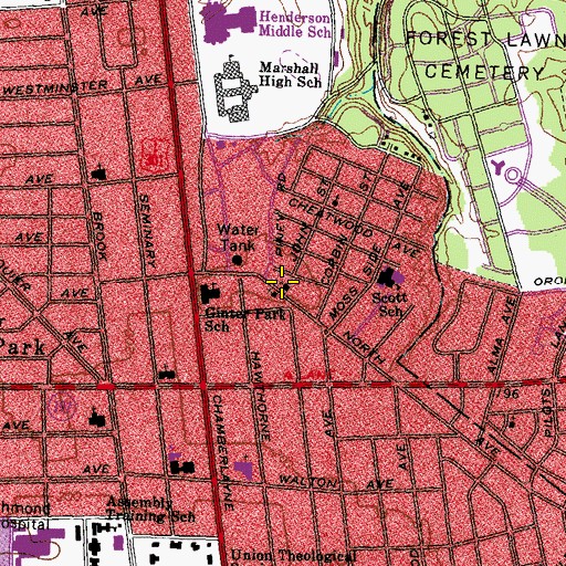 Topographic Map of New Friendship Disciples of Christ Church, VA
