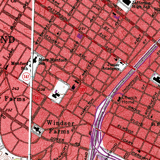 Topographic Map of Seventh Street Christian Church, VA