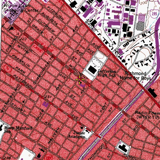 Topographic Map of Westminster Presbyterian Church, VA