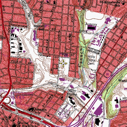 Topographic Map of Barton Heights Cemetery, VA