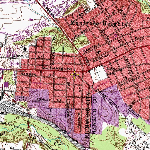 Topographic Map of Christian Tabernacle Baptist Church, VA