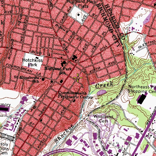 Topographic Map of Glorious Church and Witness of Christ Pentecostal Church, VA