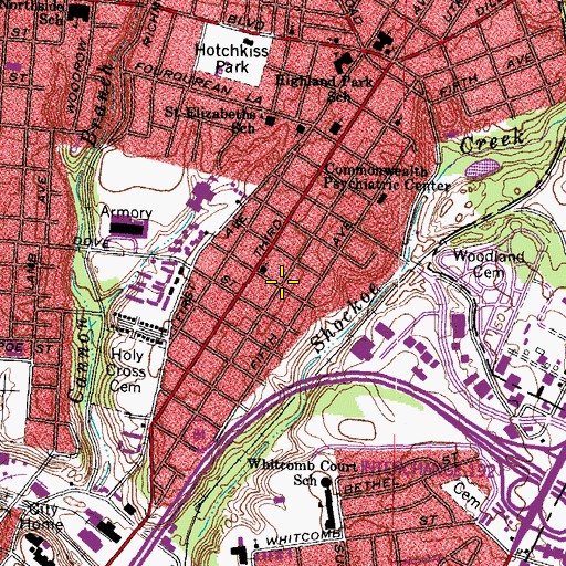 Topographic Map of Richmond Tabernacle of Prayer Holiness Church, VA