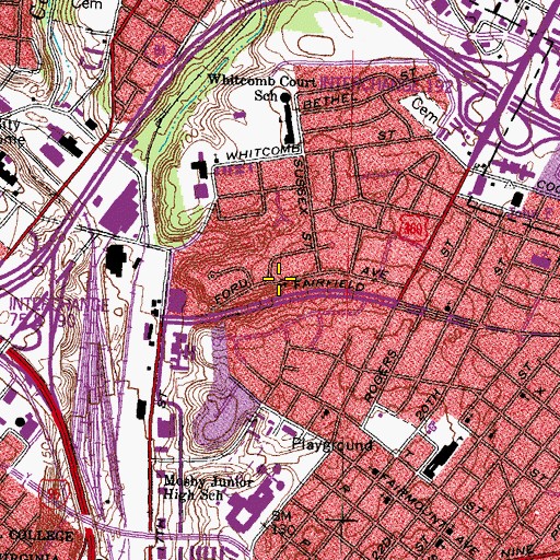 Topographic Map of S I Edwards Memorial Sabbath Apostolic Church, VA