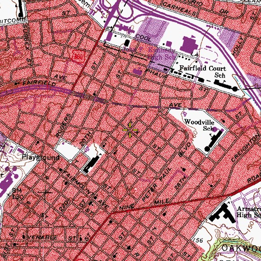 Topographic Map of Saint Peters Episcopal Church, VA