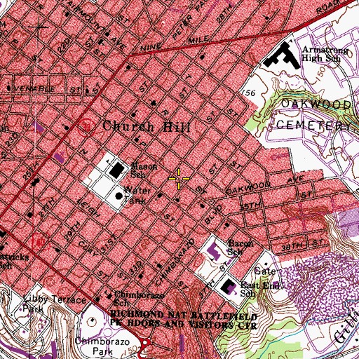 Topographic Map of The Glorious Church Number Two Pentecostal Holiness Church, VA