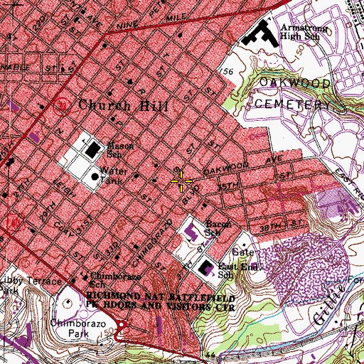 Topographic Map of United House of Prayer Holiness Church, VA