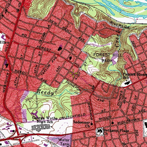 Topographic Map of Church of Christ, VA
