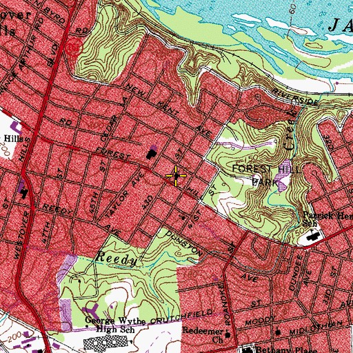 Topographic Map of Episcopal Church of the Good Shepherd, VA