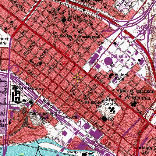 Topographic Map of Centenary United Methodist Church, VA