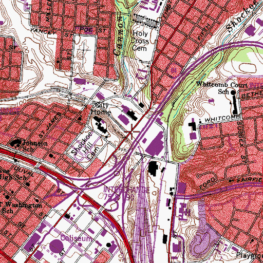 Topographic Map of Stonewall Jackson Bridge, VA