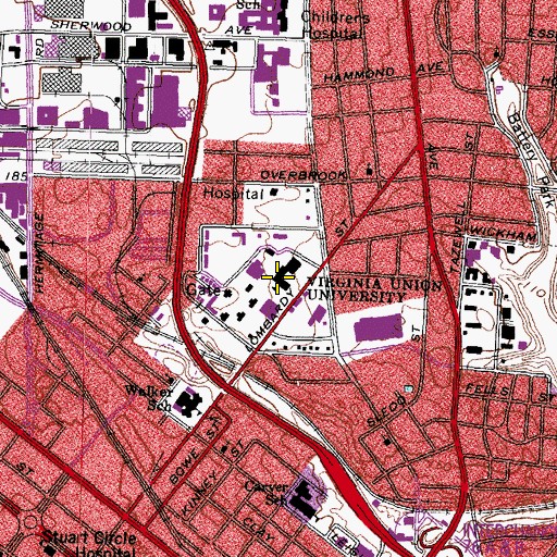 Topographic Map of Clark Library, VA