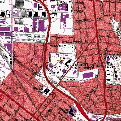 Topographic Map of Henderson Building, VA
