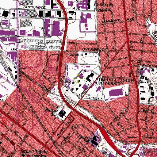 Topographic Map of Huntley Building, VA