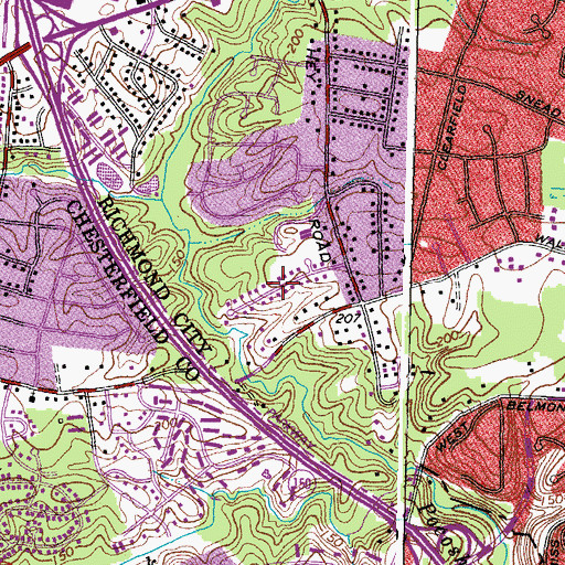 Topographic Map of Kragmont, VA