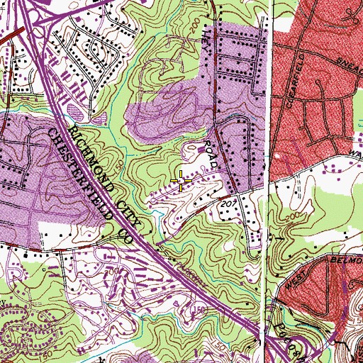 Topographic Map of Kragmont, VA