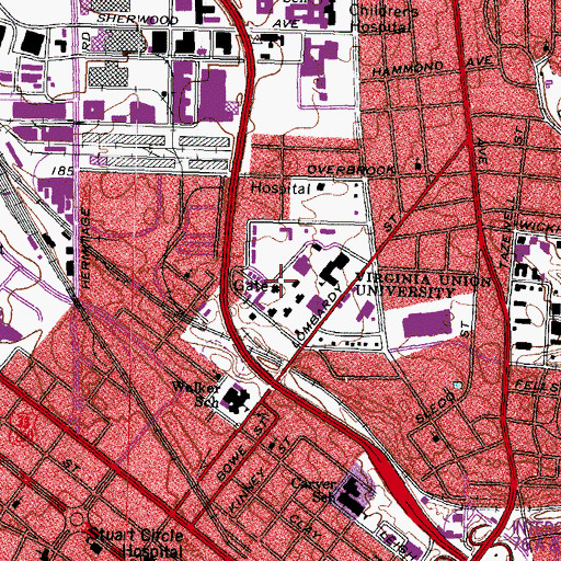 Topographic Map of Martin E Gray Building, VA