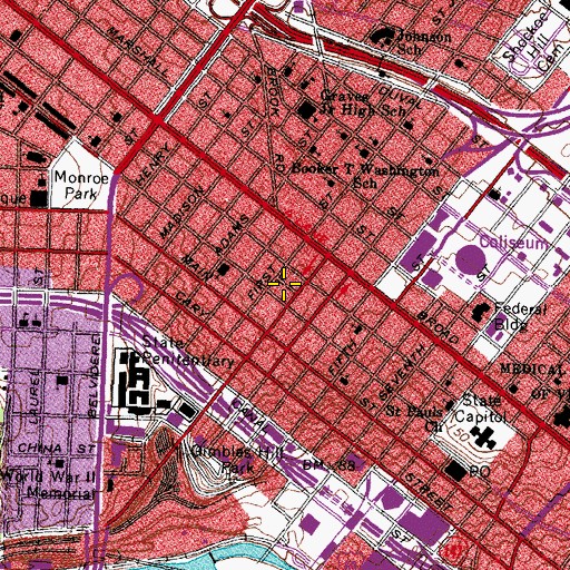 Topographic Map of Medical Arts Building, VA