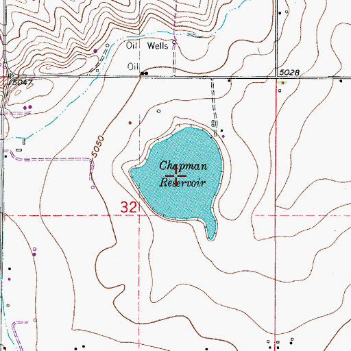 Topographic Map of Chapman Reservoir, CO