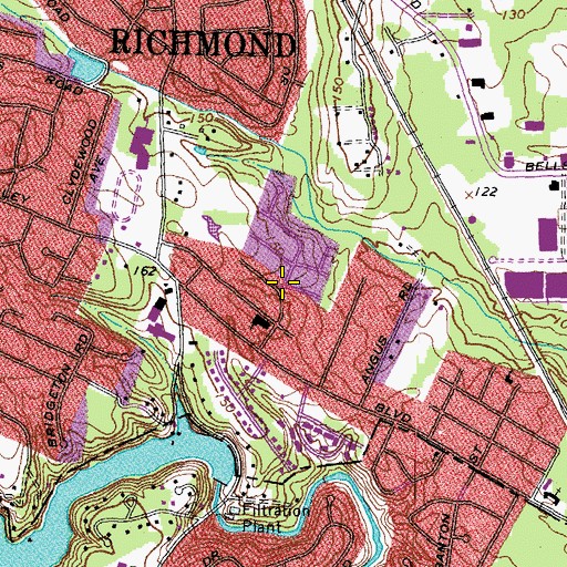 Topographic Map of Walmsley Village, VA