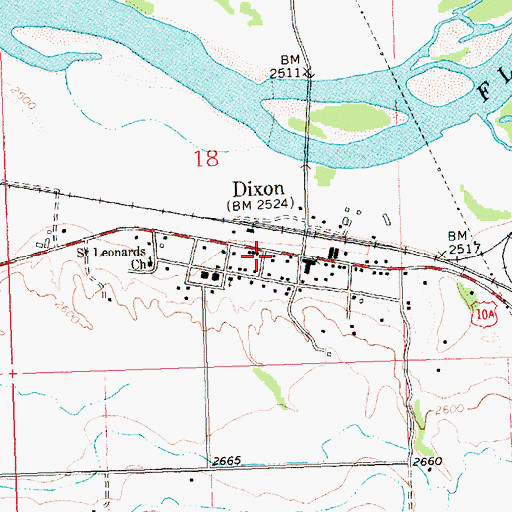 Topographic Map of Dixon Rural Fire Department, MT