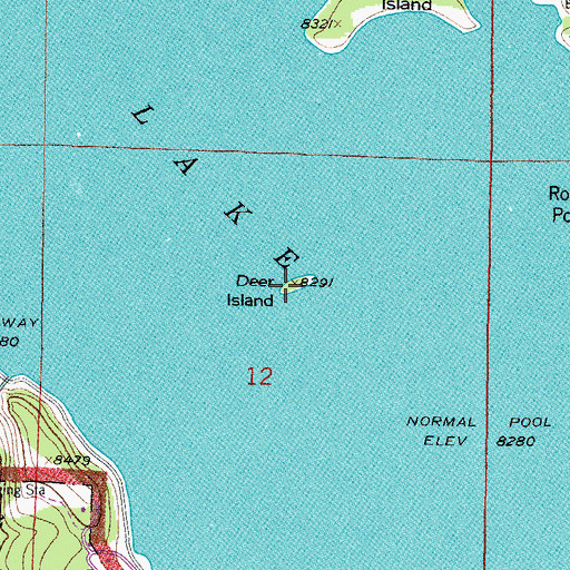 Topographic Map of Deer Island, CO