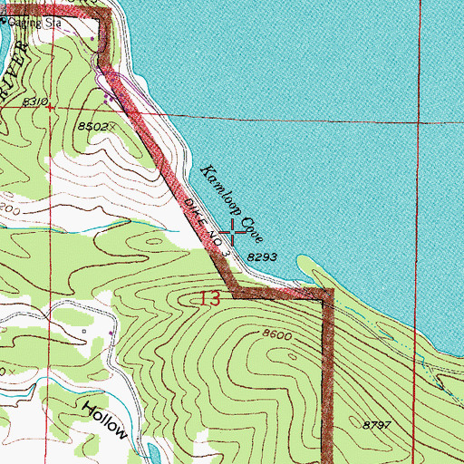 Topographic Map of Kamloop Cove, CO