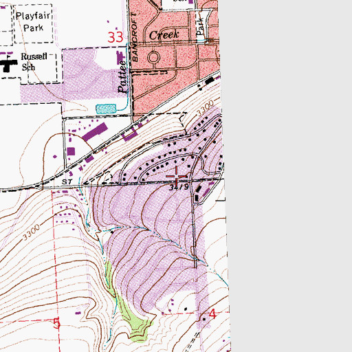 Topographic Map of Whitaker Park, MT