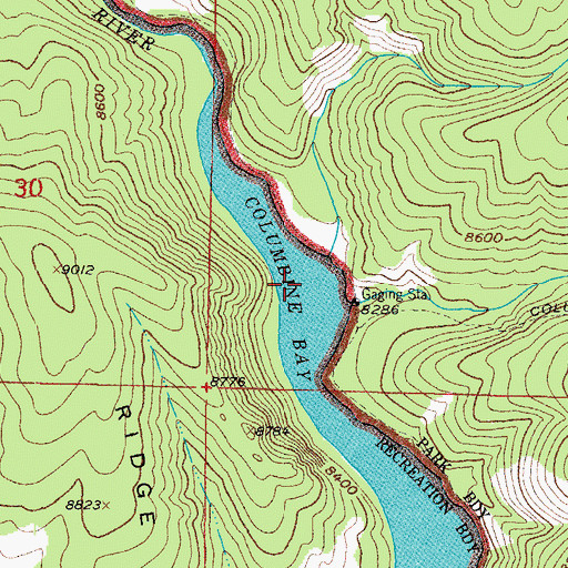 Topographic Map of Columbine Bay, CO