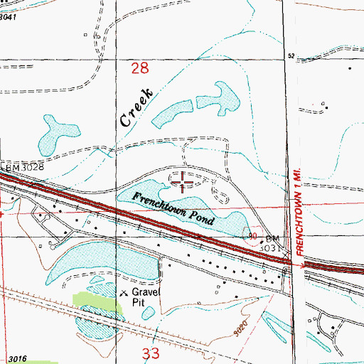 Topographic Map of Frenchtown Pond State Park, MT