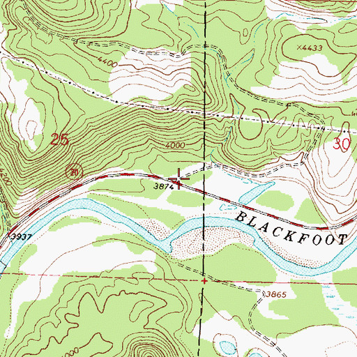 Topographic Map of Russell Gates Memorial Campground, MT