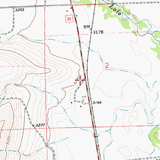 Topographic Map of Travelers Rest Historical Marker, MT